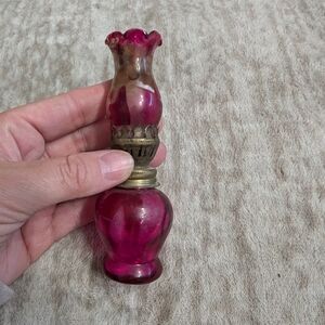 Vintage Glass Perfume Bottle - Red